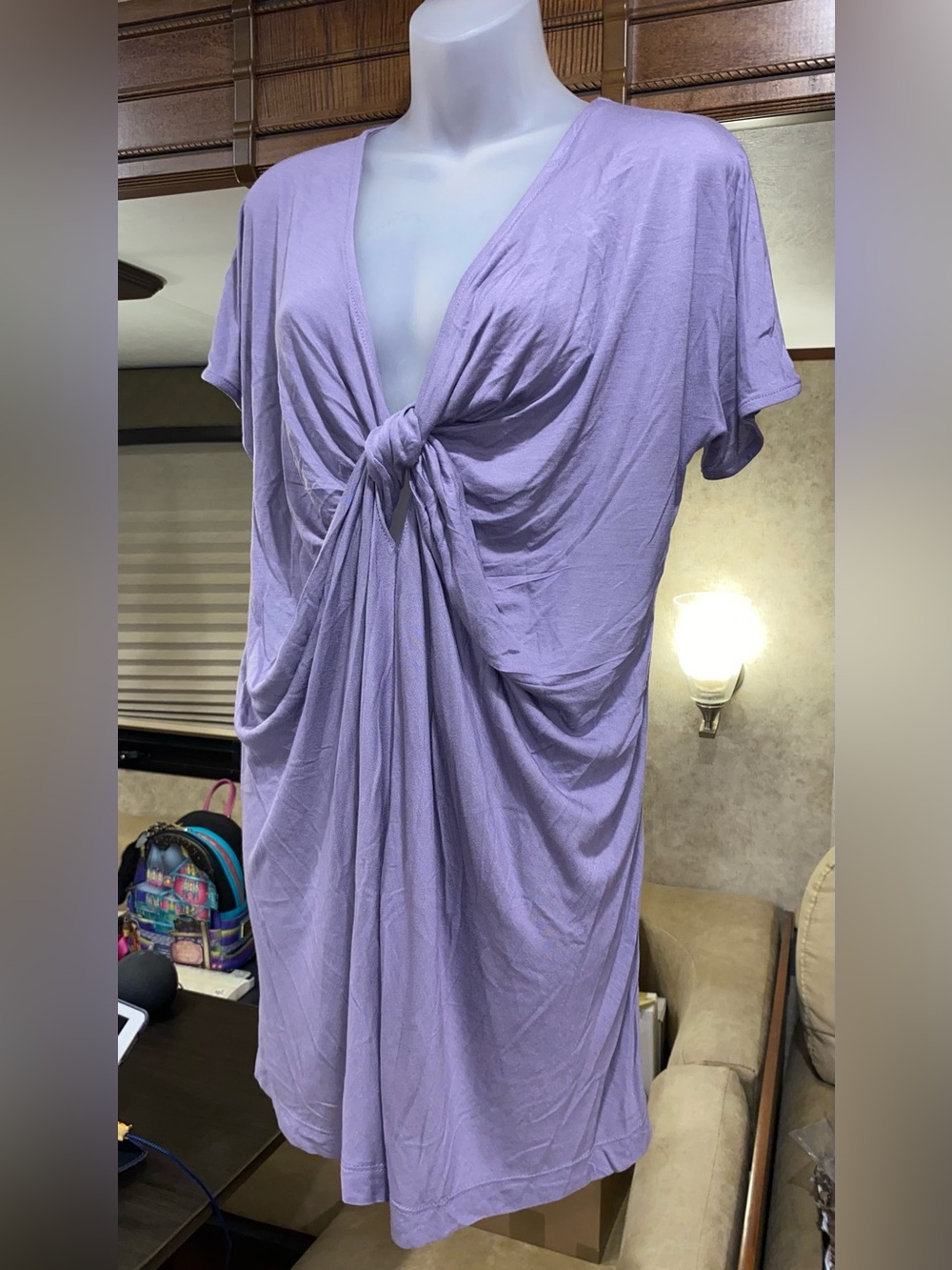 NEW!  Mark. Dusty Raspberry Purple Draped Tunic Top